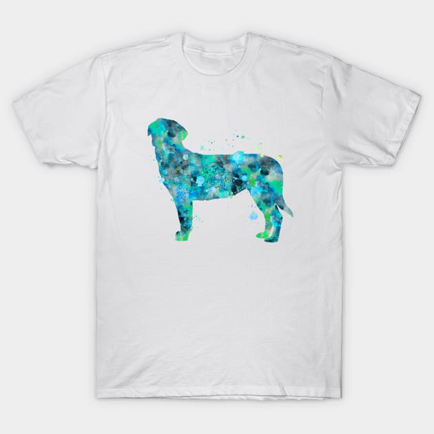 Entlebucher Mountain Dog Watercolor Painting T-Shirt by Miao Miao Design